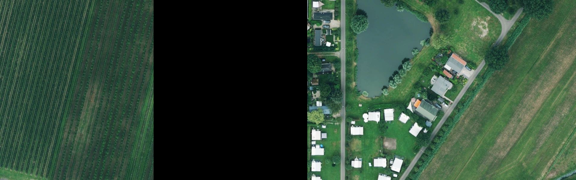 Satellietfoto van Ingen met zichtbare zonnepanelen